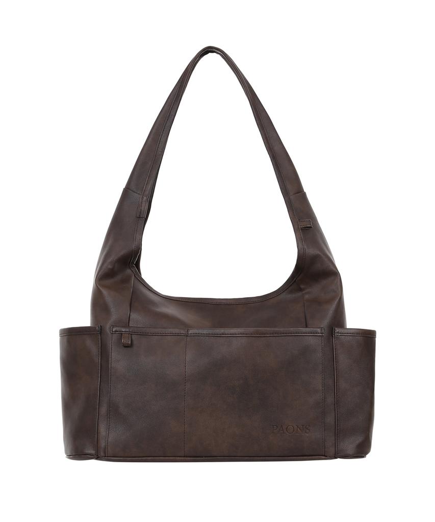 Paons Side Pocket Shoulder Bag Brown