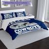 Cowboys Helmet Custom Name Text Print 1Pc Bedding Set Duvet Cover With Two Pillowcases Soft Bed Linen For Household Bedroom
