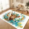 Highland Cow Theme Soft Crystal Velvet Rug Custom Name & Text Print Non Slip Floor Rug for Bedroom Living Room