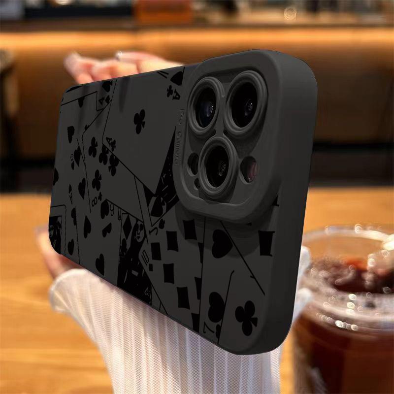 Stylish Playing Card Design Phone Case For iPhone 15 14 13 12 11 Pro Max XS X XR 7 8 14 Plus 15 Shockproof Silicone Bumper Cover