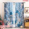 2D Flachdruck 2 Stück Weihnachtsvorhang Weihnachtsschneemann 6 Vielseitiger Polyesterstoff Ohne Strom Festlicher Feiertag
