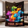 1pc Soft & Warm Flannel Throw Blanket with Cute Dinosaur Design | Perfect for Naps, All-Season Comfort, Hypoallergenic, Polyester, Digital Print, Mixe