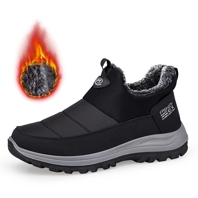Winter Snow Boots Men Casual Slip On Ankle Boots Warm Fur Comfortable Sneakers Non-slip Botas Men Shoes Zapatos Hombre 2024