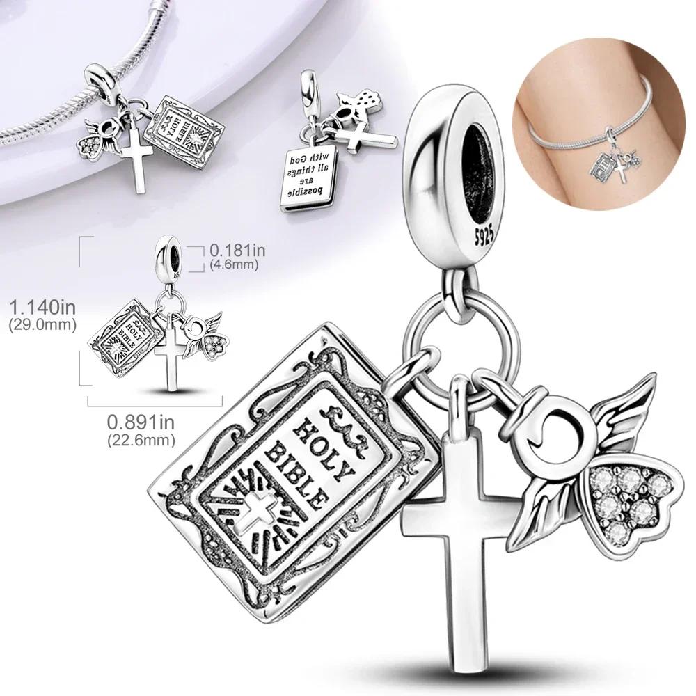 Copper Stylish Charms Religion Heart Lucky Eye Cross Beads Fit Original Bracelet For Women High-Quality Fashion Jewelry Gift