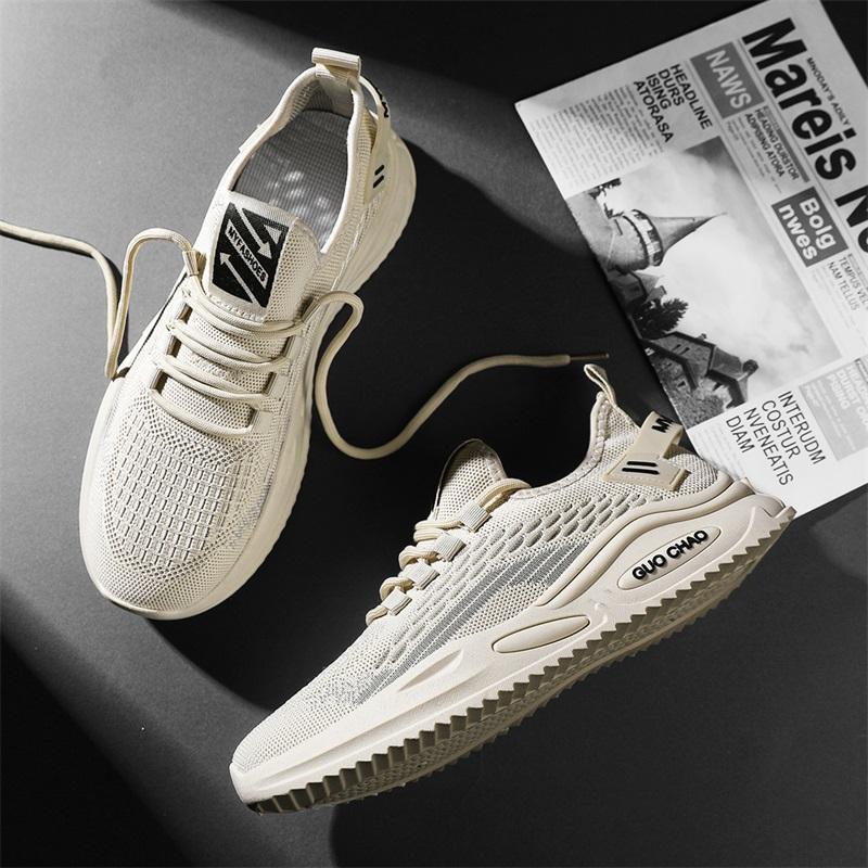 Fashion Spring White Casual Shoes Breathable Non Slip Walking Sneakers Men Shoes Outdoor 2025 Comfortable Fashion Lace Up Running Shoes