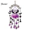 Ghost Theme Pendant Halloween Wind Chime Decoration, Vintage Sun Catcher with Faux Crystal Decorative Tassel Ornament Drops Tassels, Acrylic