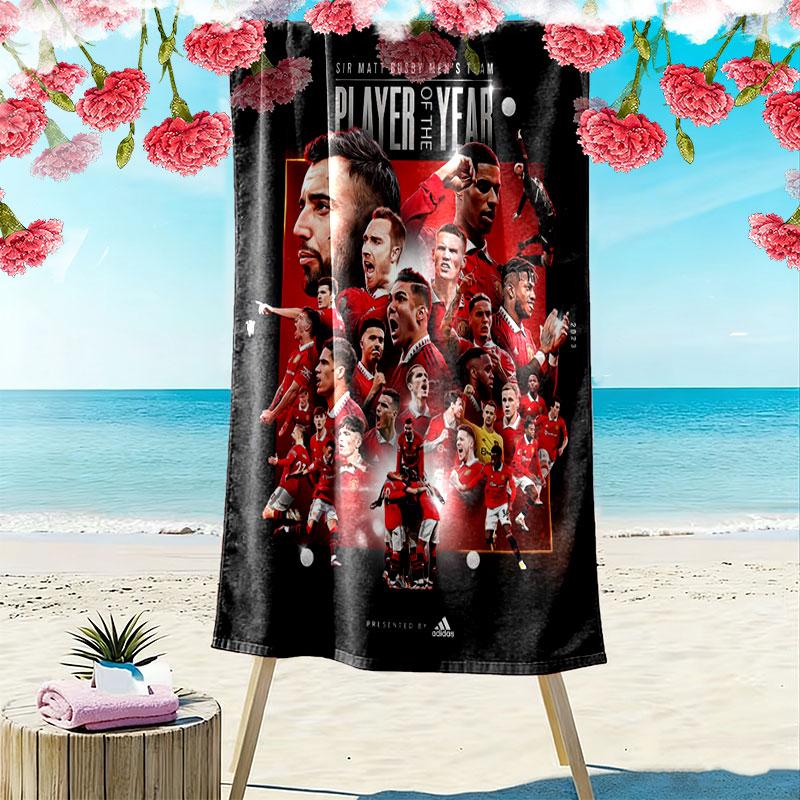 Manchester United Print Beach Towel, Large Soft Quick Dry Towel for Beach Camping Swimming