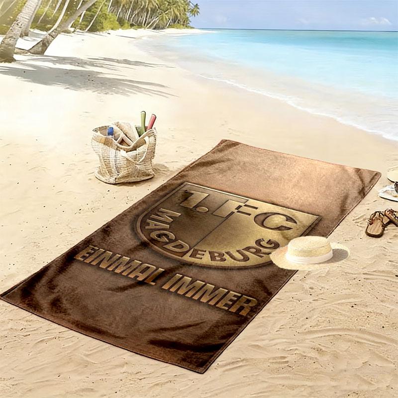 1. FC Magdeburg Print Beach Towel, Large Soft Quick Dry Towel for Beach Camping Swimming