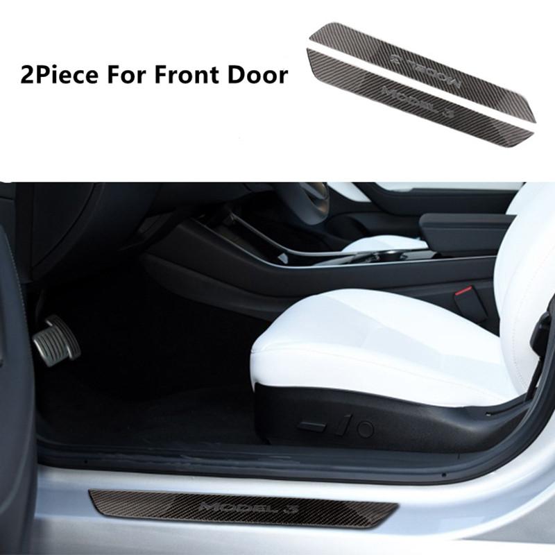 Carbon Fiber Threshold Strip For Tesla Model 3 Door Sill Strip Protector Stickers Welcome Pedal Decoration Car