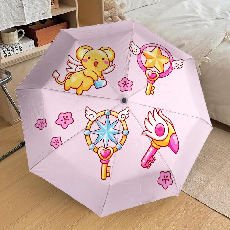 1pc Cute Kawaii Automatic Folding Umbrella, Heavy Duty 8 Rib Iron Frame, Suitable for Travel, Daily Use, Birthday, Decor Gift 28