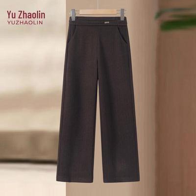 YUZHAOLIN Mom's High-Waisted Casual Straight-Leg Pants