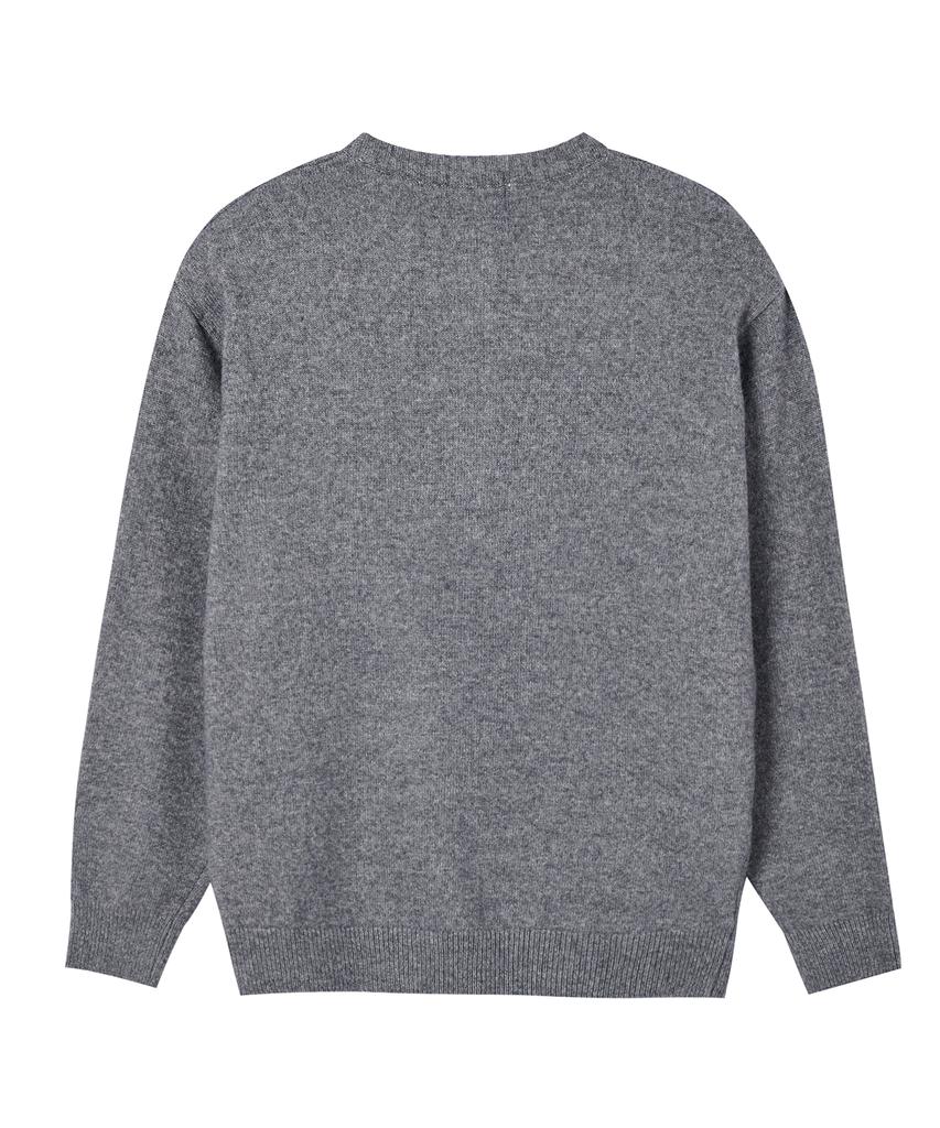 Akesi Marc Henley Neck Knit_Melange Grey