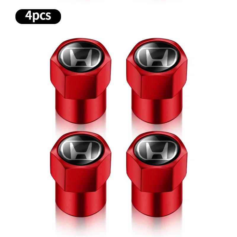4Pcs Metal Car Wheel Tire Air Valve Caps Stem Covers For Honda Civic Accord Fit Jazz Pilot CRV Odyssey Passport Shuttle HRV ZOPJT1