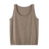 Women's Slim Fit Sleeveless Cashmere Camisole - Round Neck, Lightweight, Thin Knit Base Layer Vest