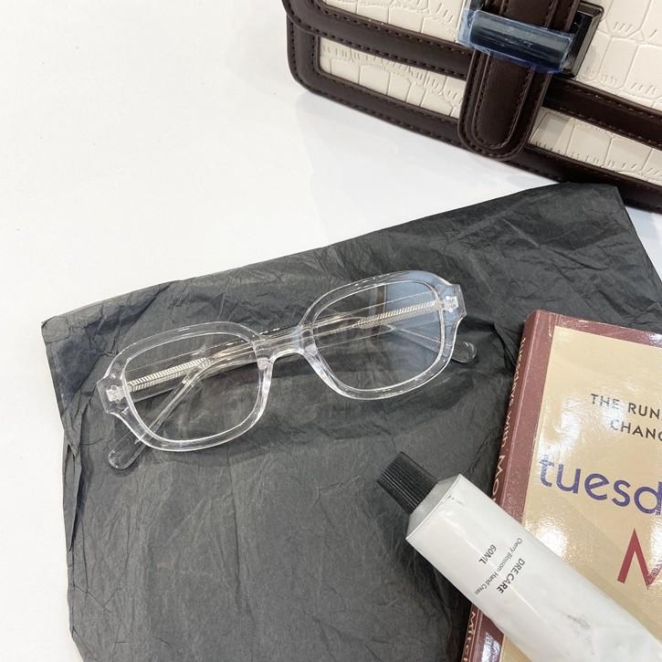 Fashion Square Oval Anti Blue Light Glasses Retro Black Red Thick Frame Plain Eyes Female Eye Protection