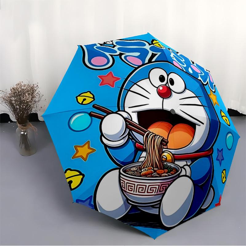 Doraemon Automatic Folding Umbrella, 8 Ribs for All-Season Use, Portable for Travel & Outdoor Activities a0819051