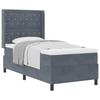 Box Spring Bed with Mattress Dark Gray 90 X 200 Cm Velvet