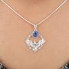 Tanzanite Gemstone 925 Sterling Silver Jewelry Handmade Pendant 1.43" For Gift CP-38-6