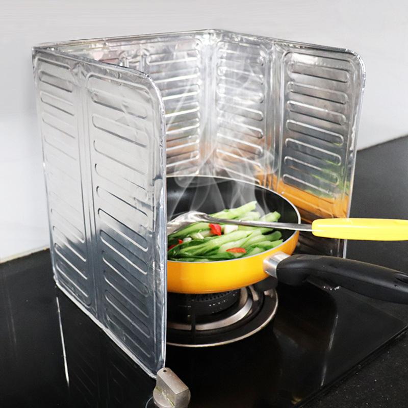 Kitchen Oil Baffle Aluminum Foil Cooktop Oil Baffle Creative Kitchen Items Cooking Heat Insulation Splash Damper Oil Baffle