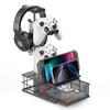 KDD Controller Stand with Headphone Stand with Cable Game Controller Headphone Stable Compatible with and Wireless Earphones Drawer, Holder, Storage,