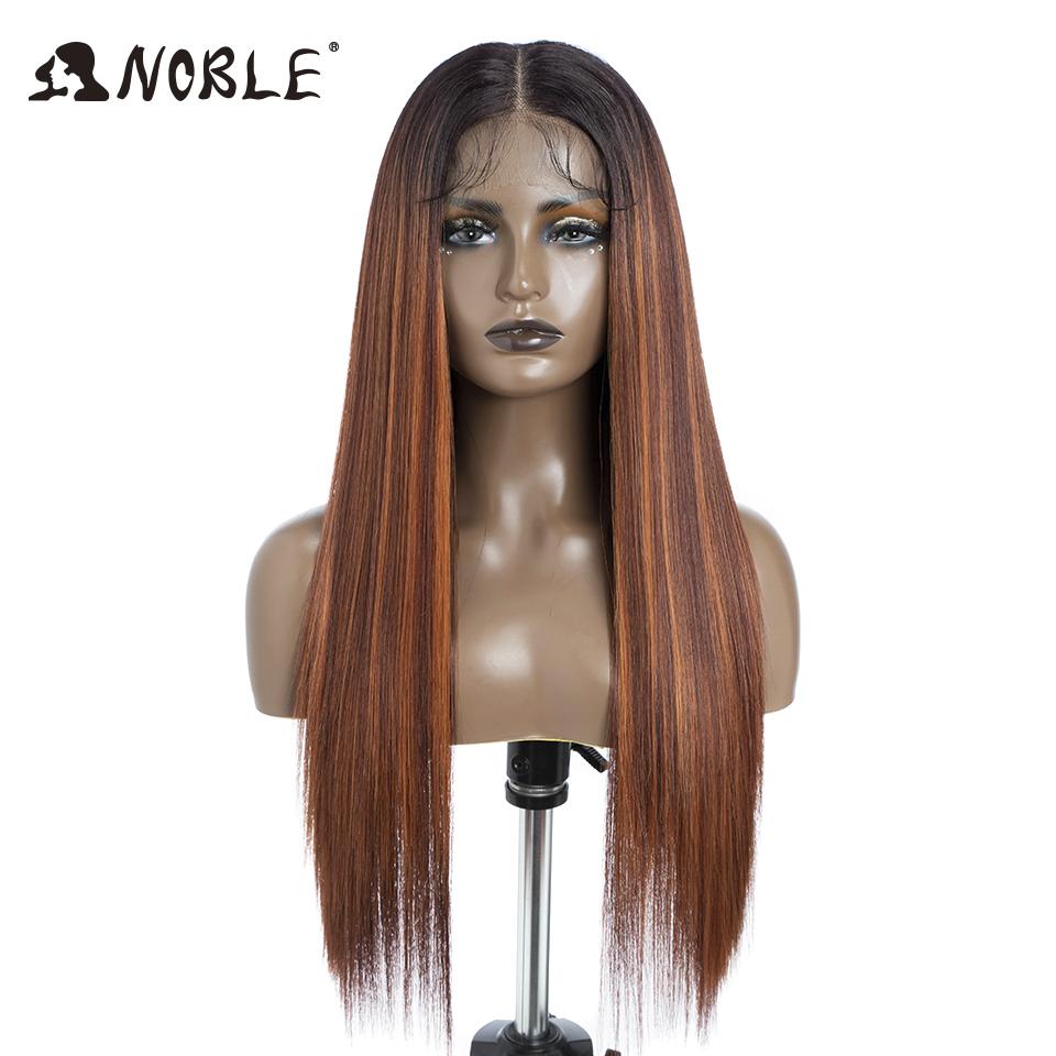 Noble Synthetic Lace Front Wig 30Inch 13X7 Straight Lace Wig Blonde Ombre Glueless Wigs For Women Cosplay Lace Wig Synthetic