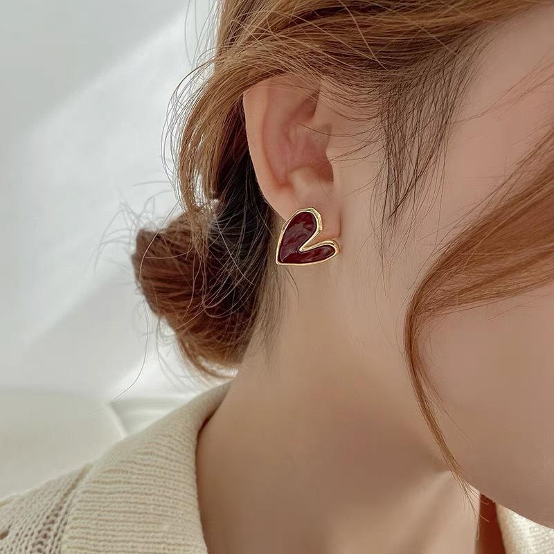 Mini Heart Studs Earrings For Women Lovely Girlfriend Birthday Gift Wedding Party Jewelry