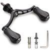 HEIGHTEN Reel Handle Gourd Series Carbon Knob For SHIMANO DAIWA Spinning Reel 80mm Black and Gunmetal HT19202