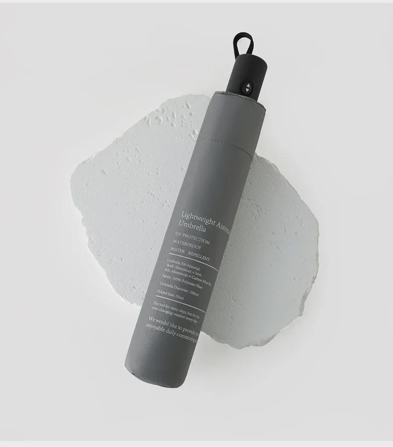 108cm Ultra-Light Automatic Umbrella - Dual-Purpose, Black Glue, Anti-UV, UPF50+, for Sun and Rain, Compact Design.