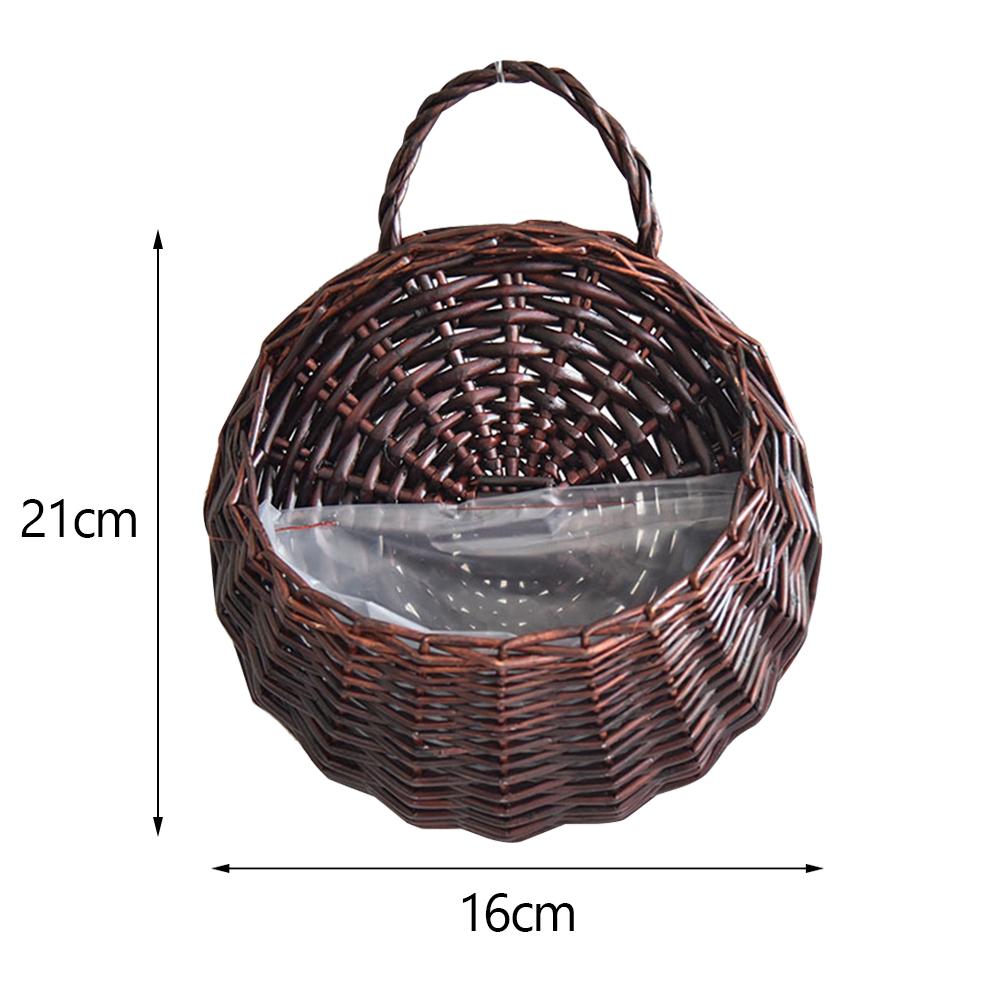 Cesto in Rattan da Parete Fioriera in Vimini Appesa Vaso Intrecciato in Rattan Cesti Cachepot Per Fiori Giardino Balcone Arredamento Casa