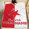 1 ΤΕΜ. Προσαρμοσμένο Όνομα SK Slavia Praha Με Σχέδια Φλαναλένια Κουβέρτα Κατάλληλη Για Όλες Τις Εποχές Για Διακόσμηση Σπιτιού Ζεστασιά Και Άνεση Δώρα Χριστουγεννιάτικο Δώρο_lx