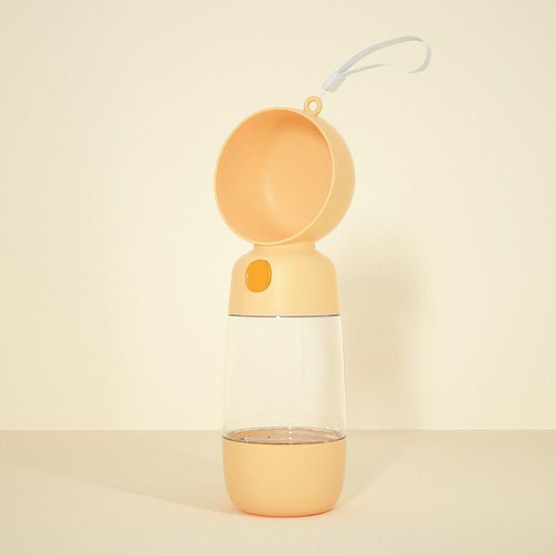 2 In 1 Portable Food Grade Material Dog Cat Travel Pet Water Cup Bottle with Food Dispenser