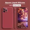 Original Silicone straight edge Case For iPhone 11 12 13 14 15 Pro XS Max XR X 8 7 Shockproof Funda Cover