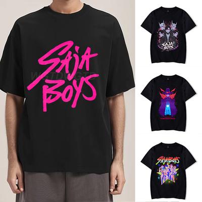 Saja Boys Jinu Tričko Anime KPop Lovci Démonov Potlač Tričko Muži Ženy Móda Hip Hop Tričká Krátky Rukáv Rock Roll Tričká