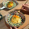 Ceramic Bowl Household Creative Tableware Set Large Soup Bowl Noodle Bowl Rice Bowl Salad Bowl Retro Plate Vegetable Plate