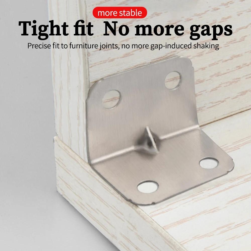 Universal Stainless Steel Corner Bracket 90 Degree Right Angle Fixed Bracket Wood Furniture Bedframe Cabinet Accessorie