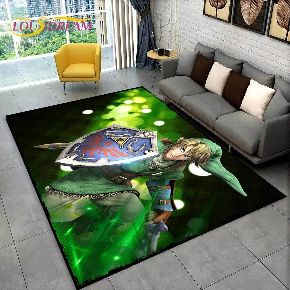 Tapis Dessin Animé 3D Z-Zelda2 pour Salon Chambre Décoration Maison, Tapis de Sol Antidérapant Décoration pour Canapé Paillasson Enfants 2025