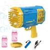 Bubble Gun - 69 Holes - Rechargeable Lithium Battery - 2 Solutions Included - Light Effects