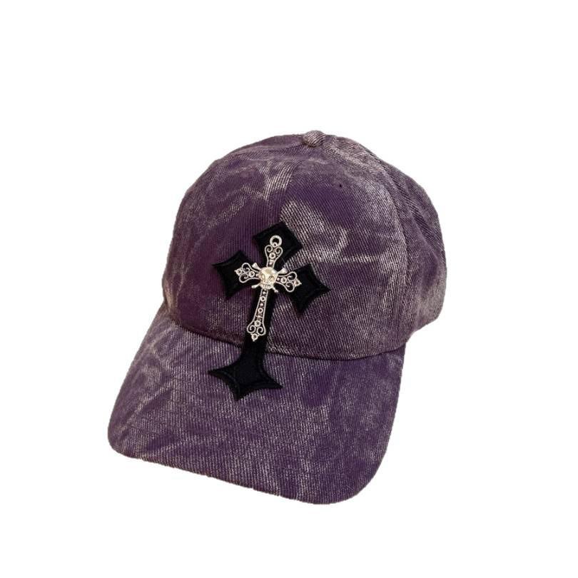 Cross Waterwash Cotton Cap With Curved Brim And Breathable Design For Casual Wear