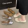 2025 autumn new fashion light mouth outer wear flat-soled single shoes soft-soled fairy with skirt casual Mary Jane shoes girl