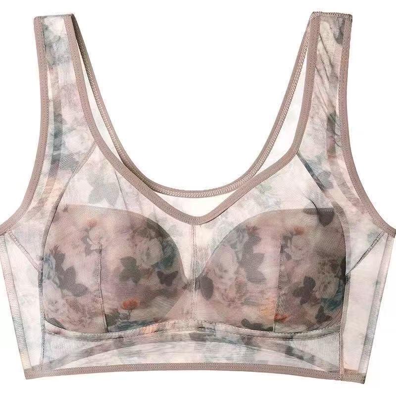 Lace Plus Size Seamless Wire-Free Bra - Breathable, Anti-Sagging, One-Piece, Fixed Cup, Beautiful Back.