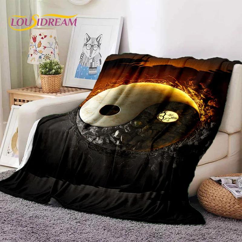 Nature Yin Yang Chinese Tai Chi Bagua Soft Flannel Blankets,Throw Blanket Comfortable Blanket for Picnic Beds Home Bedroom Gift