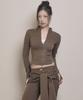 AWOSWEIB Relaxed Slim Zip-Up - Brown