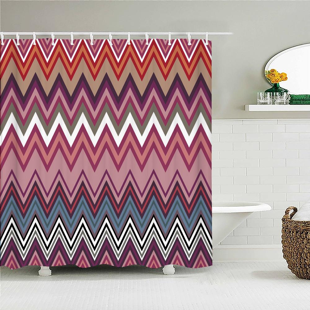 Geometric Pattern Bath Curtain Waterproof Shower Curtains Modern Simplicity 3D Printed Bathroom Curtain Bath Screen Home Decor
