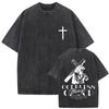 Christian Jesus Faith Over Fear Bible Verse Washed T-shirts Men Women Fashion Vintage Oversized T Shirts