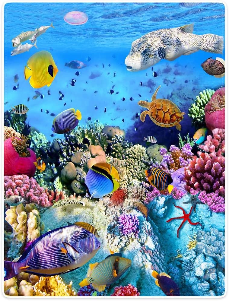 Fishing Blanket Largemouth Bass Jumping Out of Water Blanket Foldrable Throw Blanket Washable Couch Sofa Blanket Beach Blanket for Home Office