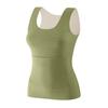Women Thermal Tank Top Square Neck Sleeveless Warm Camisole Top with Front And Back Pockets Winter Double Layer Basic Undershirts