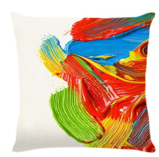 Colorful Pigment Printed Pattern Home Decor Pillowcase Bedroom Living Room Sofa Decoration Polyester Cushion Cover With Zipper