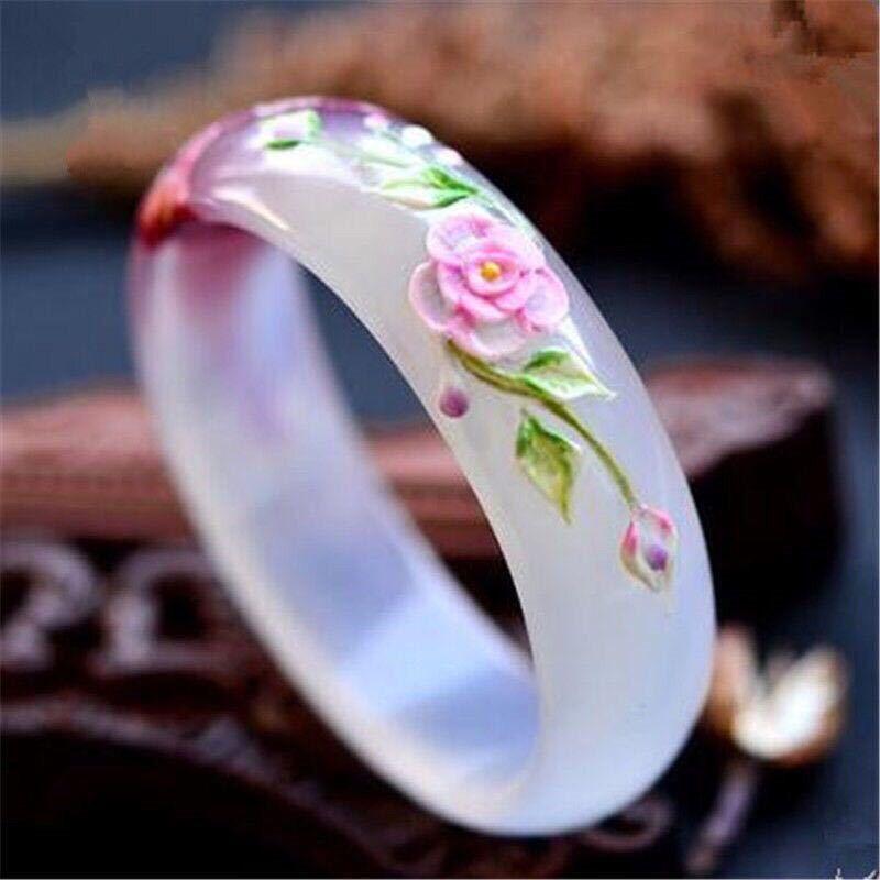 Seven Colored Bracelet Gobi Golden Silk Jade Chicken Blood Bracelet Mother's Day Gift with Gift Box