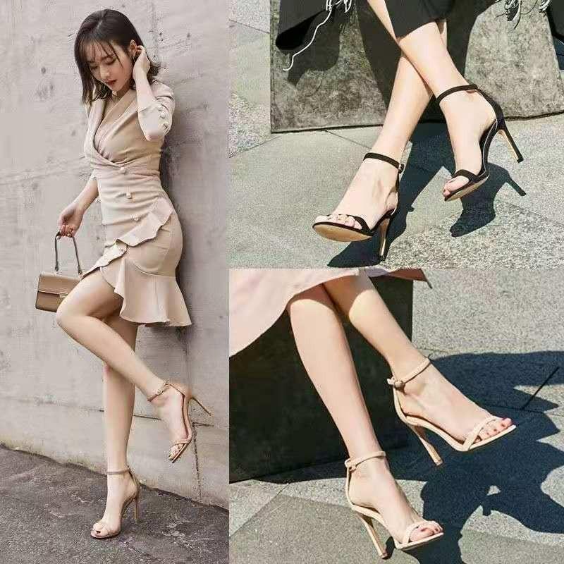 High Heels Sandals New Women's Shoes Versatile Thin Heels One-strap High Heels