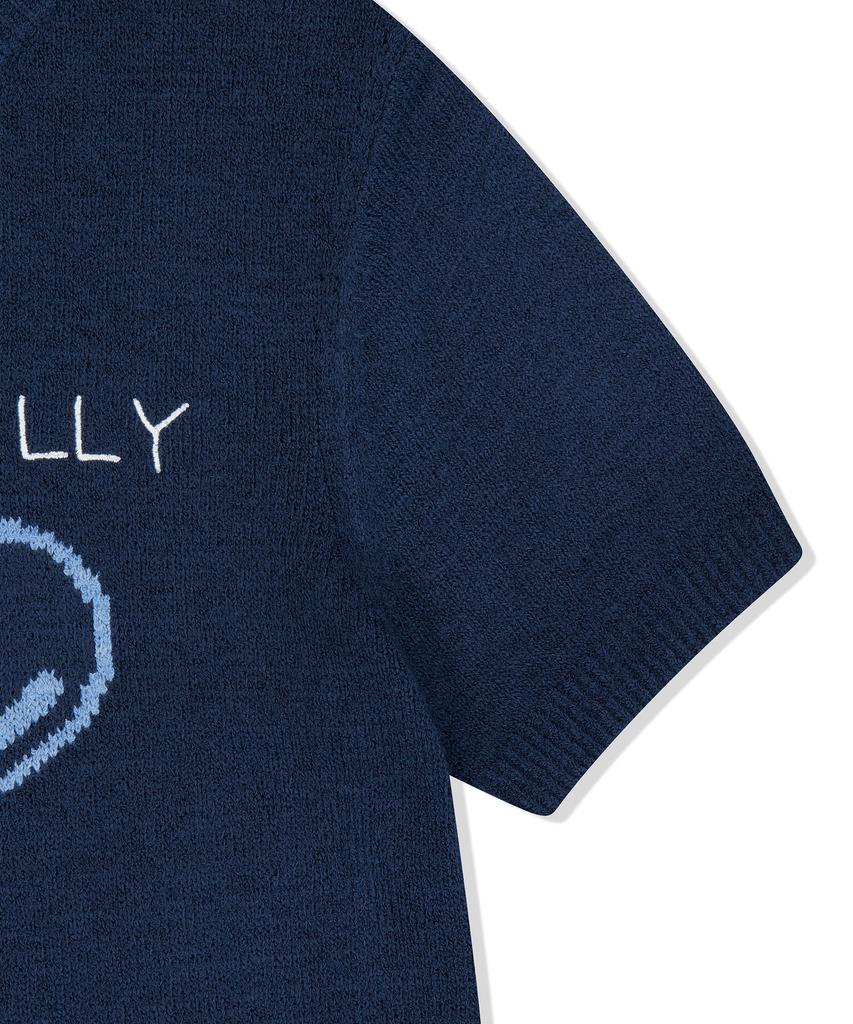 WACKY WILLY Women'S Lily Graphic Short Sleeve Knit Dark Navy
